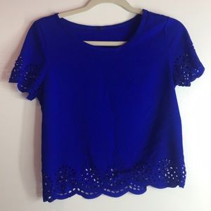 Electric blue cut out top